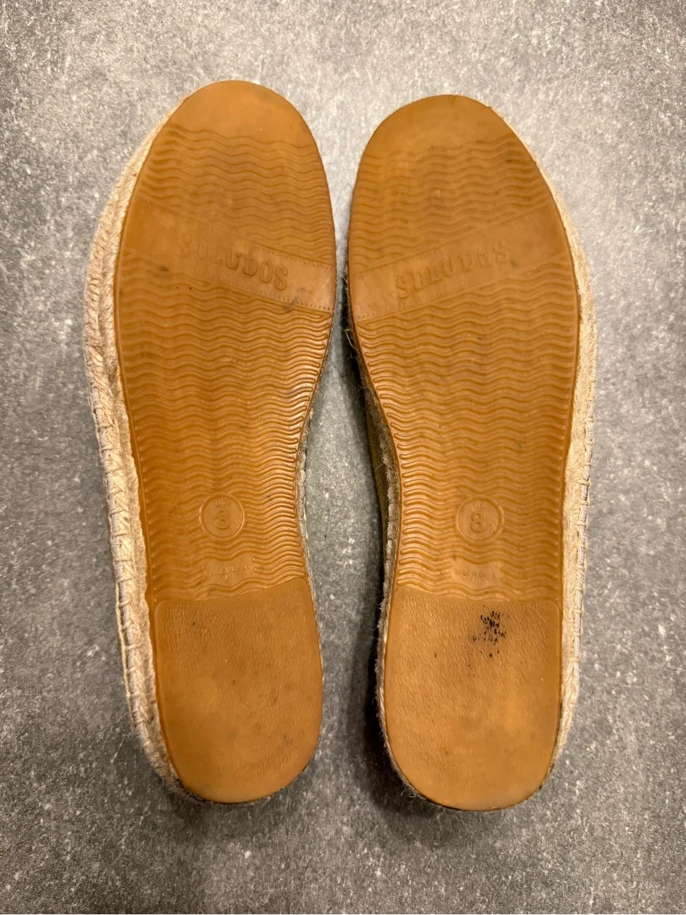 Women’s Soludos Gold Metallic Canvas Espadrille Slip-On Flats Size 8